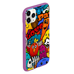 Чехол iPhone 11 Pro матовый Cartoon Salad, цвет: 3D-фиолетовый — фото 2