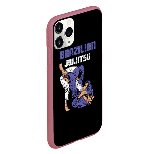 Чехол iPhone 11 Pro матовый BRAZILIAN JIU JITSU - BJJ / 3D-Малиновый – фото 2