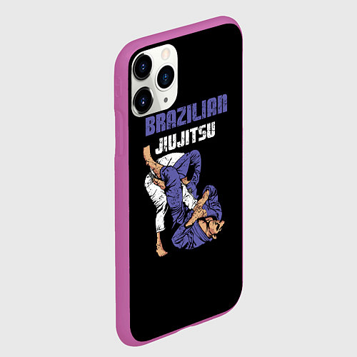 Чехол iPhone 11 Pro матовый BRAZILIAN JIU JITSU - BJJ / 3D-Фиолетовый – фото 2