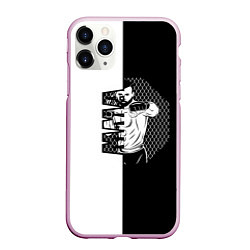 Чехол iPhone 11 Pro матовый Боец ММА чёрно-белое, цвет: 3D-розовый