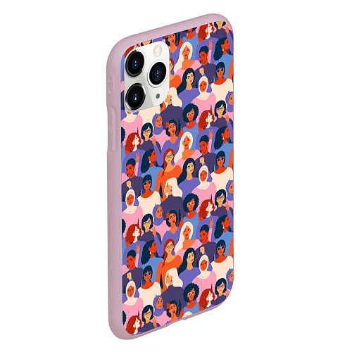 Чехол iPhone 11 Pro матовый Девушки Girls / 3D-Розовый – фото 2