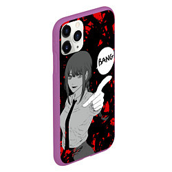 Чехол iPhone 11 Pro матовый Человек Бензопила Макима Стреляет Bang, цвет: 3D-фиолетовый — фото 2