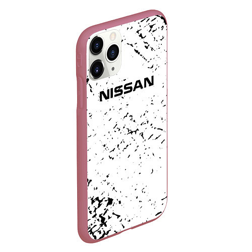 Чехол iPhone 11 Pro матовый Nissan ниссан / 3D-Малиновый – фото 2