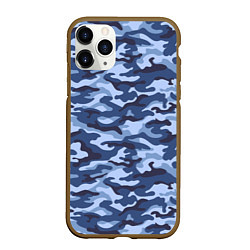 Чехол iPhone 11 Pro матовый Синий Камуфляж Camouflage, цвет: 3D-коричневый