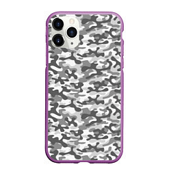 Чехол iPhone 11 Pro матовый Серый Городской Камуфляж, цвет: 3D-фиолетовый