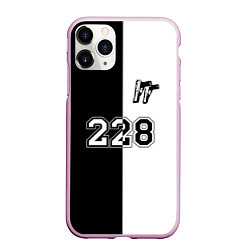 Чехол iPhone 11 Pro матовый 228 два ствола, цвет: 3D-розовый