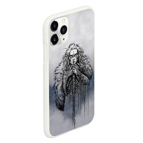 Чехол iPhone 11 Pro матовый Северная воительница / 3D-Белый – фото 2