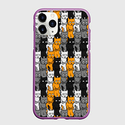 Чехол iPhone 11 Pro матовый Злой Кот мем, цвет: 3D-фиолетовый