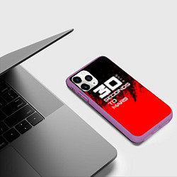 Чехол iPhone 11 Pro матовый 30 Seconds to Mars: Брызги, цвет: 3D-фиолетовый — фото 2