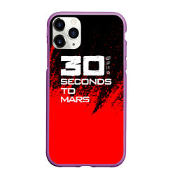 Чехол iPhone 11 Pro матовый 30 Seconds to Mars: Брызги, цвет: 3D-фиолетовый