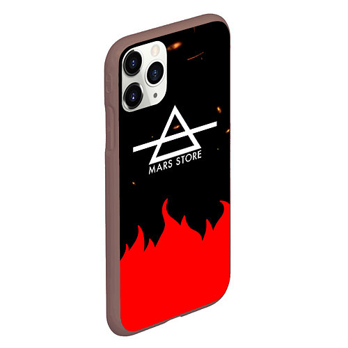 Чехол iPhone 11 Pro матовый 30 Seconds to Mars - Fire / 3D-Коричневый – фото 2