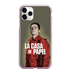 Чехол iPhone 11 Pro матовый БУМАЖНЫЙ ДОМ БЕРЛИН - LA CASA DE PAPEL, цвет: 3D-розовый