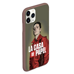 Чехол iPhone 11 Pro матовый БУМАЖНЫЙ ДОМ БЕРЛИН - LA CASA DE PAPEL, цвет: 3D-коричневый — фото 2