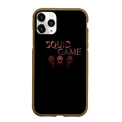 Чехол iPhone 11 Pro матовый SQUID GAME СОТРУДНИКИ - ИГРА В КАЛЬМАРА, цвет: 3D-коричневый