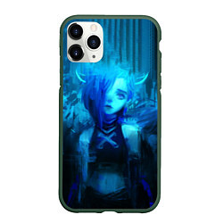 Чехол iPhone 11 Pro матовый Arcane League Of Legends JINX, цвет: 3D-темно-зеленый