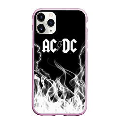 Чехол iPhone 11 Pro матовый ACDC Fire, цвет: 3D-розовый