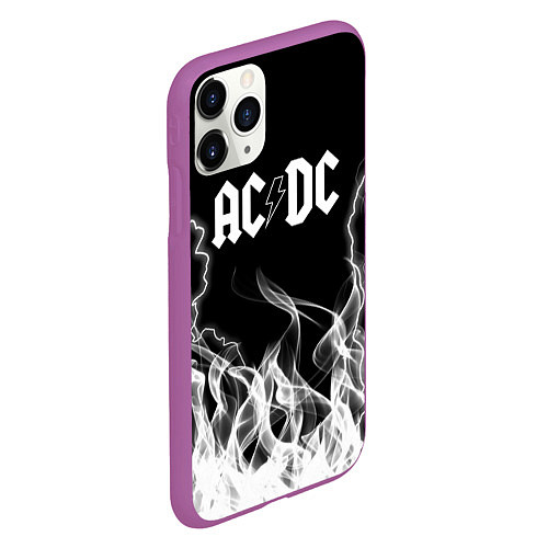 Чехол iPhone 11 Pro матовый ACDC Fire / 3D-Фиолетовый – фото 2