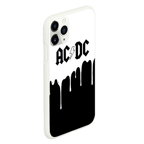 Чехол iPhone 11 Pro матовый ACDC подтёки / 3D-Белый – фото 2