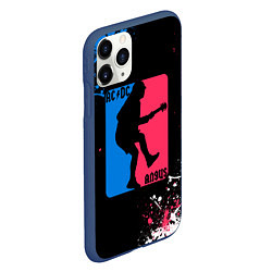 Чехол iPhone 11 Pro матовый ACDC брызги красок, цвет: 3D-тёмно-синий — фото 2