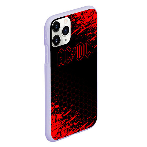 Чехол iPhone 11 Pro матовый ACDC соты / 3D-Светло-сиреневый – фото 2