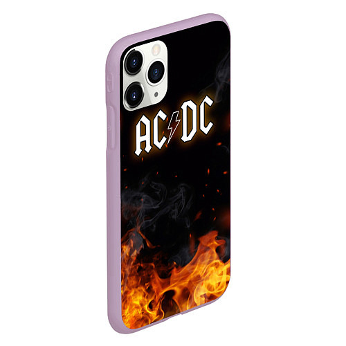 Чехол iPhone 11 Pro матовый ACDC - Fire / 3D-Сиреневый – фото 2