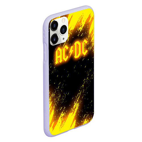 Чехол iPhone 11 Pro матовый ACDC - Neon / 3D-Светло-сиреневый – фото 2