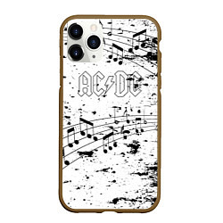 Чехол iPhone 11 Pro матовый ACDC - Музыкальные ноты