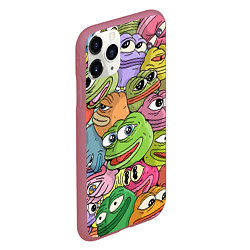 Чехол iPhone 11 Pro матовый Pepe BOMBING, цвет: 3D-малиновый — фото 2