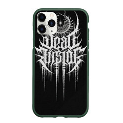 Чехол iPhone 11 Pro матовый DEAD INSIDE, Сороконожка, цвет: 3D-темно-зеленый