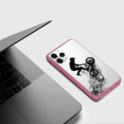 Чехол iPhone 11 Pro матовый ВЕЛОСПОРТ BMX Racing, цвет: 3D-малиновый — фото 2