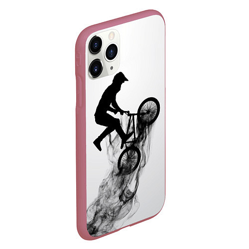 Чехол iPhone 11 Pro матовый ВЕЛОСПОРТ BMX Racing / 3D-Малиновый – фото 2