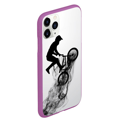 Чехол iPhone 11 Pro матовый ВЕЛОСПОРТ BMX Racing / 3D-Фиолетовый – фото 2