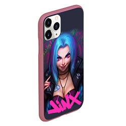 Чехол iPhone 11 Pro матовый League Of Legends ARCANE JINX, цвет: 3D-малиновый — фото 2