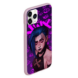 Чехол iPhone 11 Pro матовый League Of Legends ARCANE JINX НЕОН, цвет: 3D-розовый — фото 2