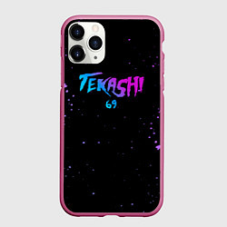 Чехол iPhone 11 Pro матовый 6IX9INE - Капли, цвет: 3D-малиновый