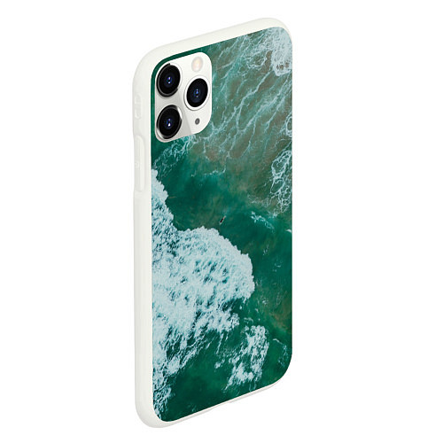 Чехол iPhone 11 Pro матовый Морская пена / 3D-Белый – фото 2