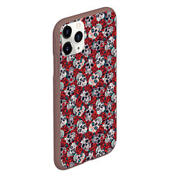 Чехол iPhone 11 Pro матовый Skulls & roses, цвет: 3D-коричневый — фото 2