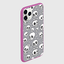 Чехол iPhone 11 Pro матовый Skulls & bones, цвет: 3D-фиолетовый — фото 2
