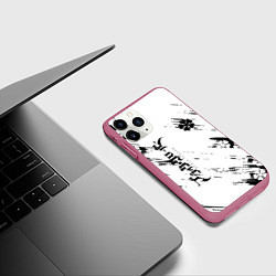 Чехол iPhone 11 Pro матовый Чёрный клевер black clover,, цвет: 3D-малиновый — фото 2