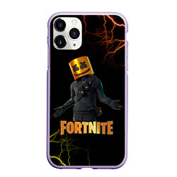 Чехол iPhone 11 Pro матовый Marshmello Fortnite 3, цвет: 3D-светло-сиреневый