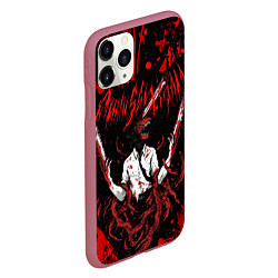 Чехол iPhone 11 Pro матовый Человек бензопила в крови Chainsaw Man, цвет: 3D-малиновый — фото 2