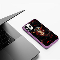 Чехол iPhone 11 Pro матовый Японская психоделика Лицо и маска, цвет: 3D-фиолетовый — фото 2