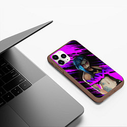 Чехол iPhone 11 Pro матовый League Of Legends ДЖИНКС НЕОН NEON, цвет: 3D-коричневый — фото 2