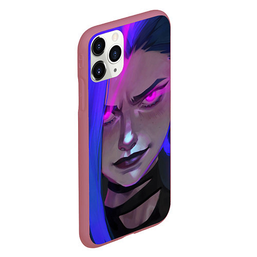 Чехол iPhone 11 Pro матовый League Of Legends Arcane ДЖИНКС Jinx Powder / 3D-Малиновый – фото 2