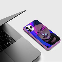Чехол iPhone 11 Pro матовый League Of Legends Arcane ДЖИНКС Jinx Powder, цвет: 3D-фиолетовый — фото 2