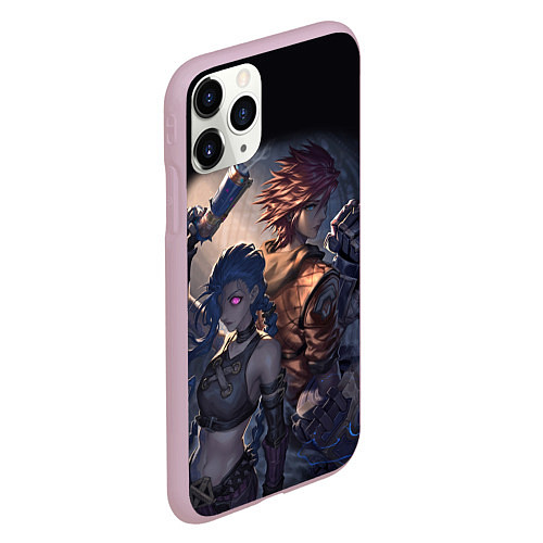 Чехол iPhone 11 Pro матовый League Of Legends Джинкс и Вай / 3D-Розовый – фото 2