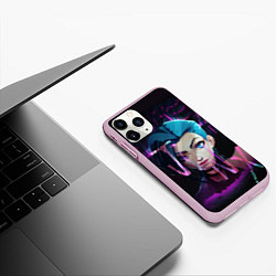 Чехол iPhone 11 Pro матовый League Of Legends Jinx neon, цвет: 3D-розовый — фото 2