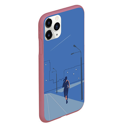 Чехол iPhone 11 Pro матовый Пробежка / 3D-Малиновый – фото 2
