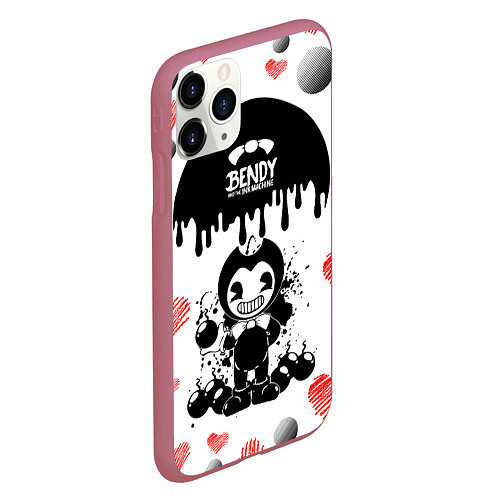 Чехол iPhone 11 Pro матовый BOMB LOVE BENDY AND THE INK MACHINE / 3D-Малиновый – фото 2