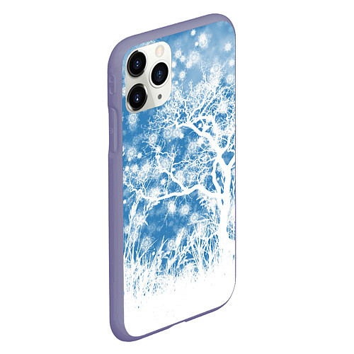 Чехол iPhone 11 Pro матовый Коллекция Зимняя сказка Зимний пейзаж W-1 / 3D-Серый – фото 2